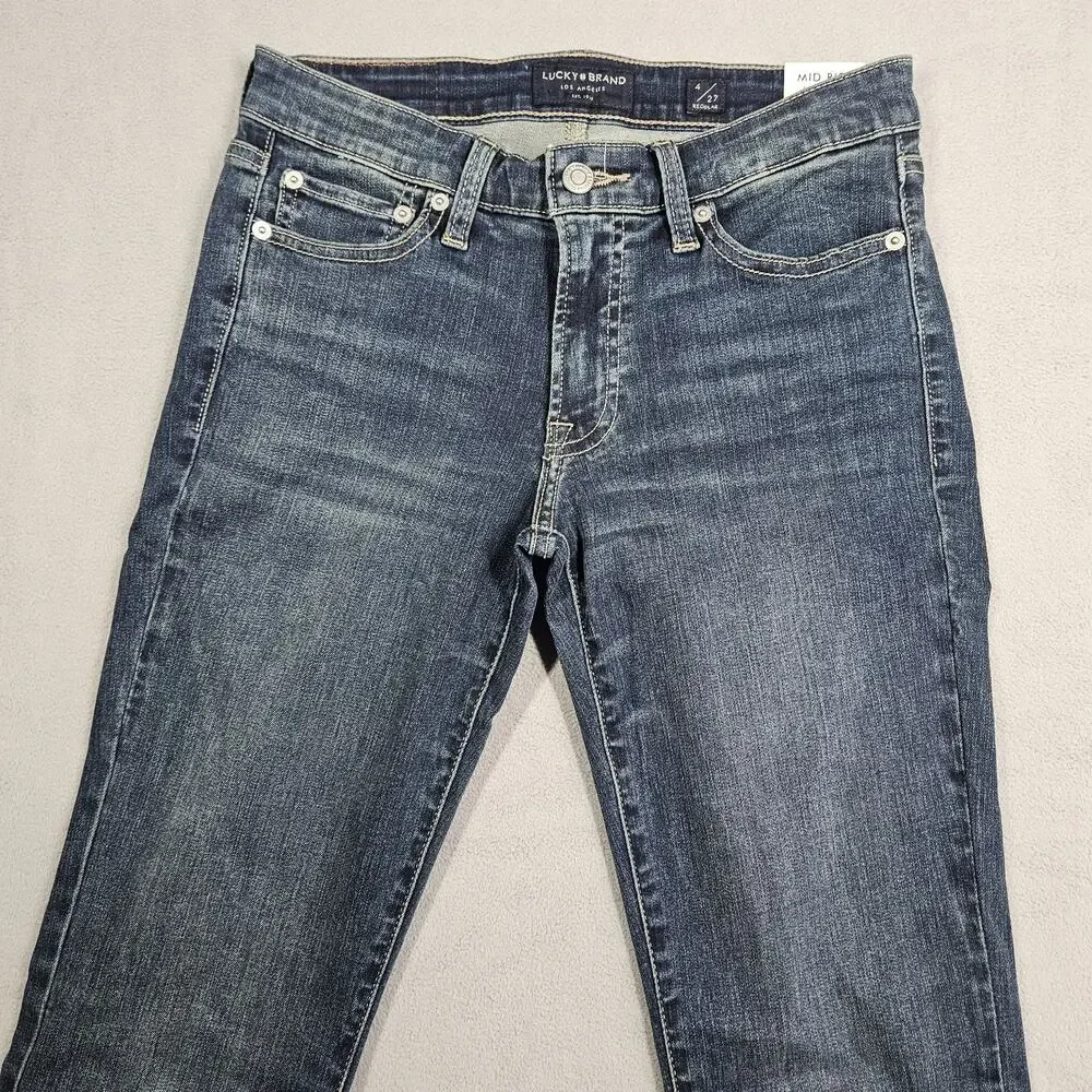 Lucky Brand Jeans Womens Size 4/27 Sweet Mid Rise‎ Straight Leg Preppy Stretch